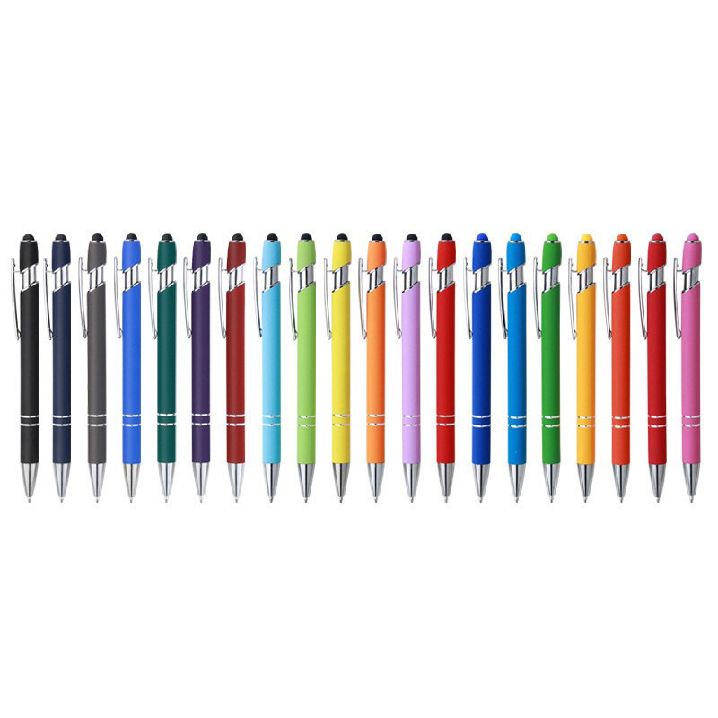 X1012-2 Promotional Wholesale Metal Ballpoint Stylus Pens With Soft Rubber Touch Screen Cheap Custom Logo Ball Pen For Mobile