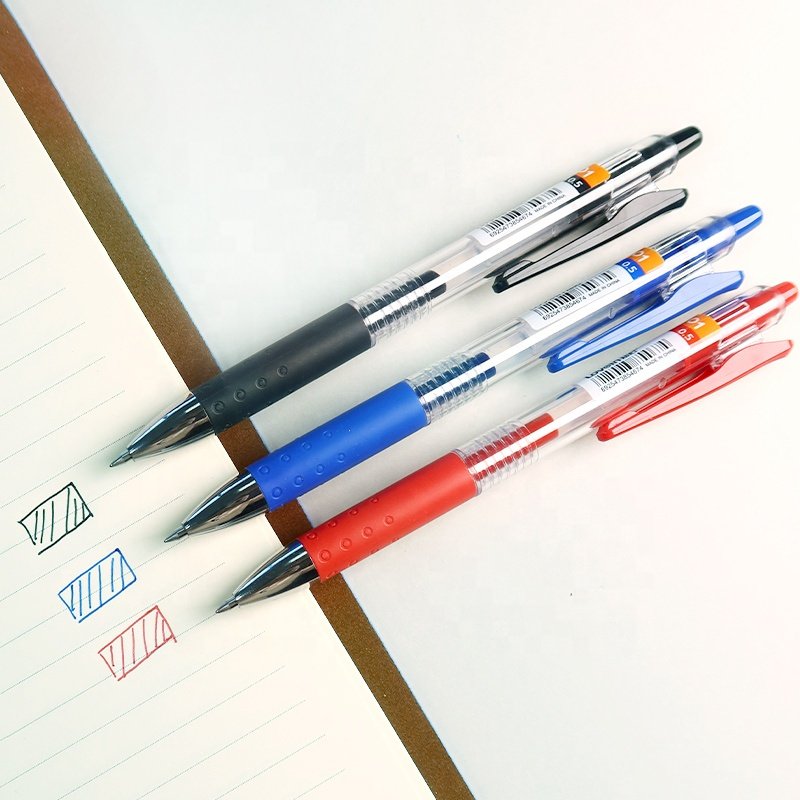ZHIXIN Gel Quick Dry Blue Ink pens, click Ballpoint 0.5mm point, Lovein brand K-01 press Pens with School office writing pens