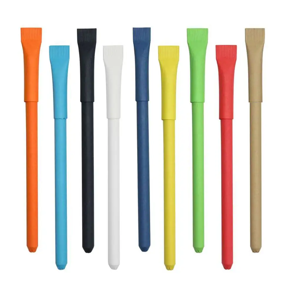 2024 Manufacture Kraft Paper Pen Eco-friendly Recycled Ballpoint Pen with Custom Logo for School