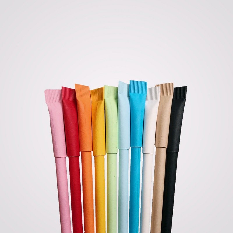 2024 Manufacture Kraft Paper Pen Eco-friendly Recycled Ballpoint Pen with Custom Logo for School