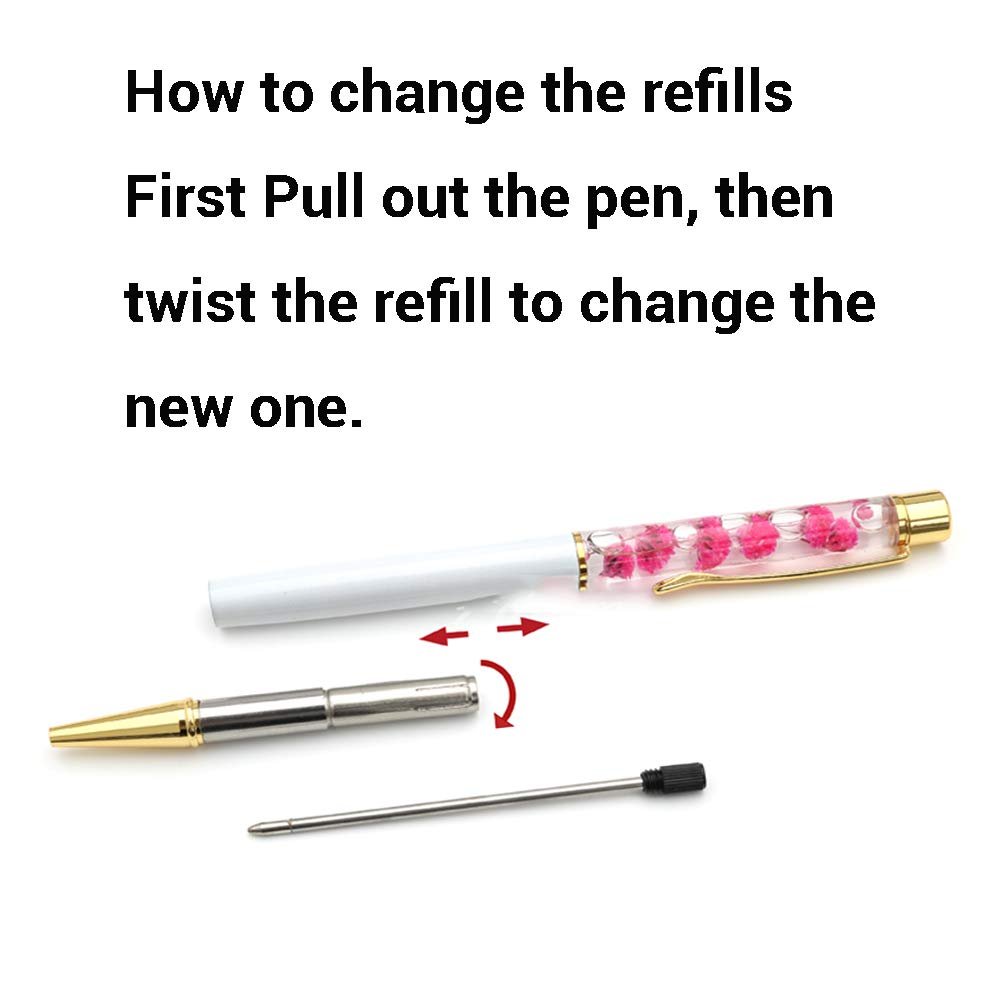 DIY Empty Flower Pen Most Popular Papelaria Metal Glitter Barrel Herbarium Floating Floral Ballpoint Pen