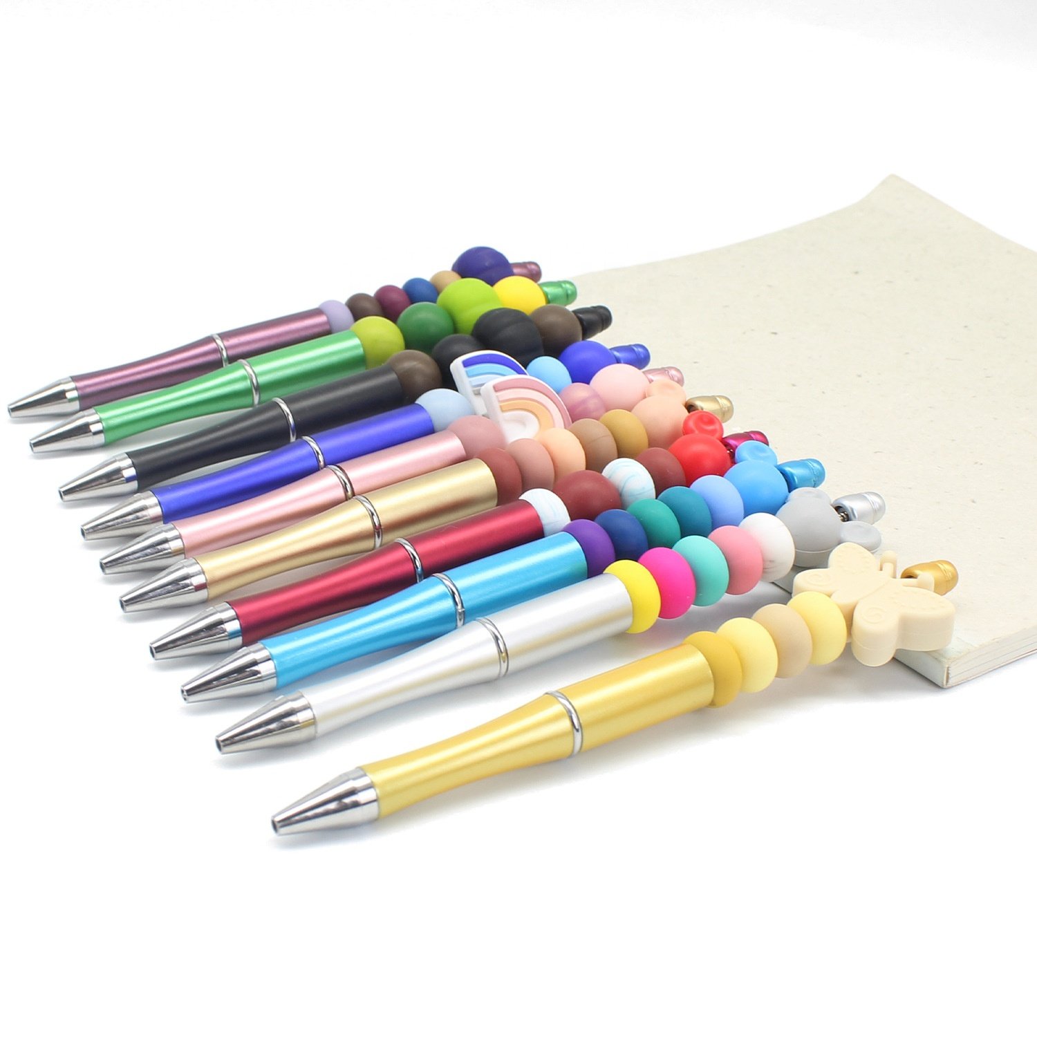 Silicone Beads Pen Beadable Plastic Ballpoint Pen Business Advertising Promotion Gift
