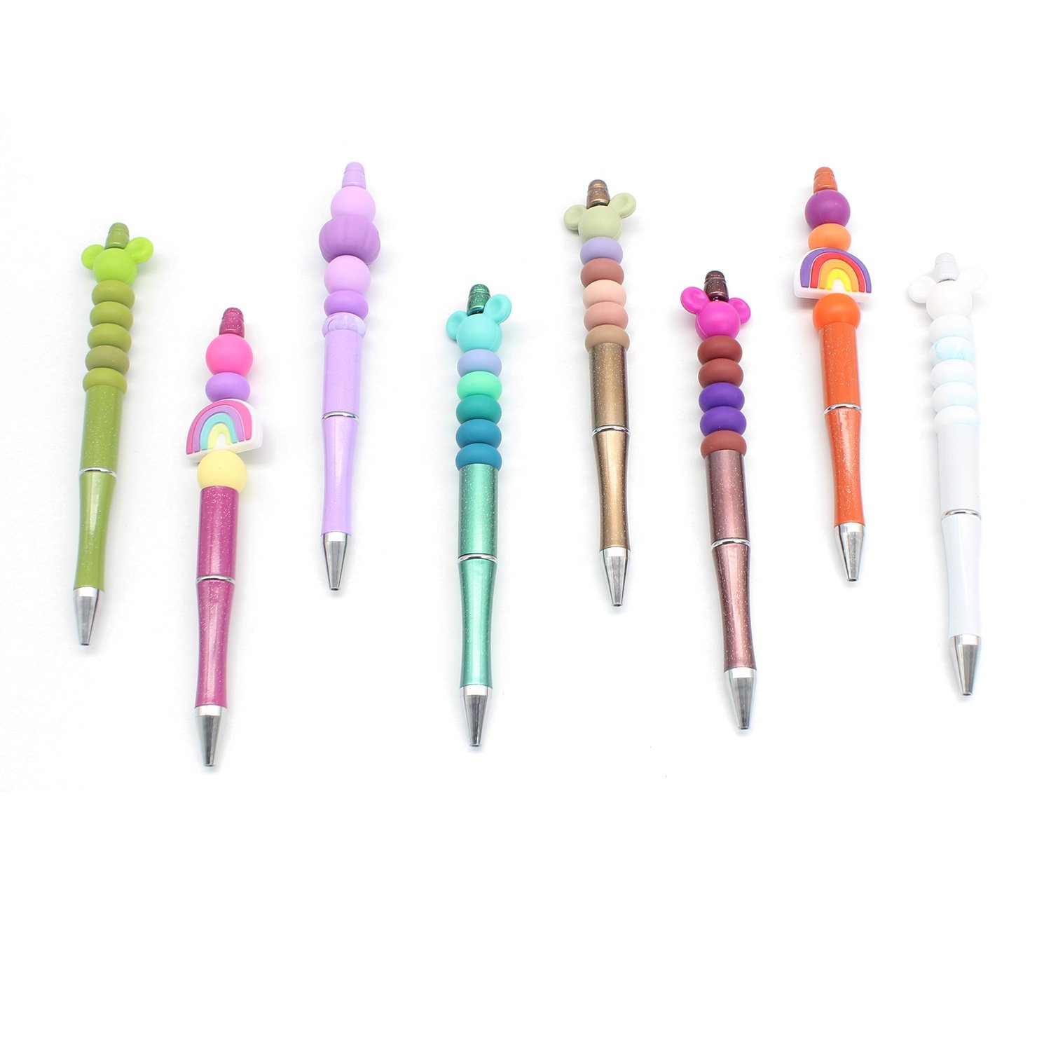 Silicone Beads Pen Beadable Plastic Ballpoint Pen Business Advertising Promotion Gift