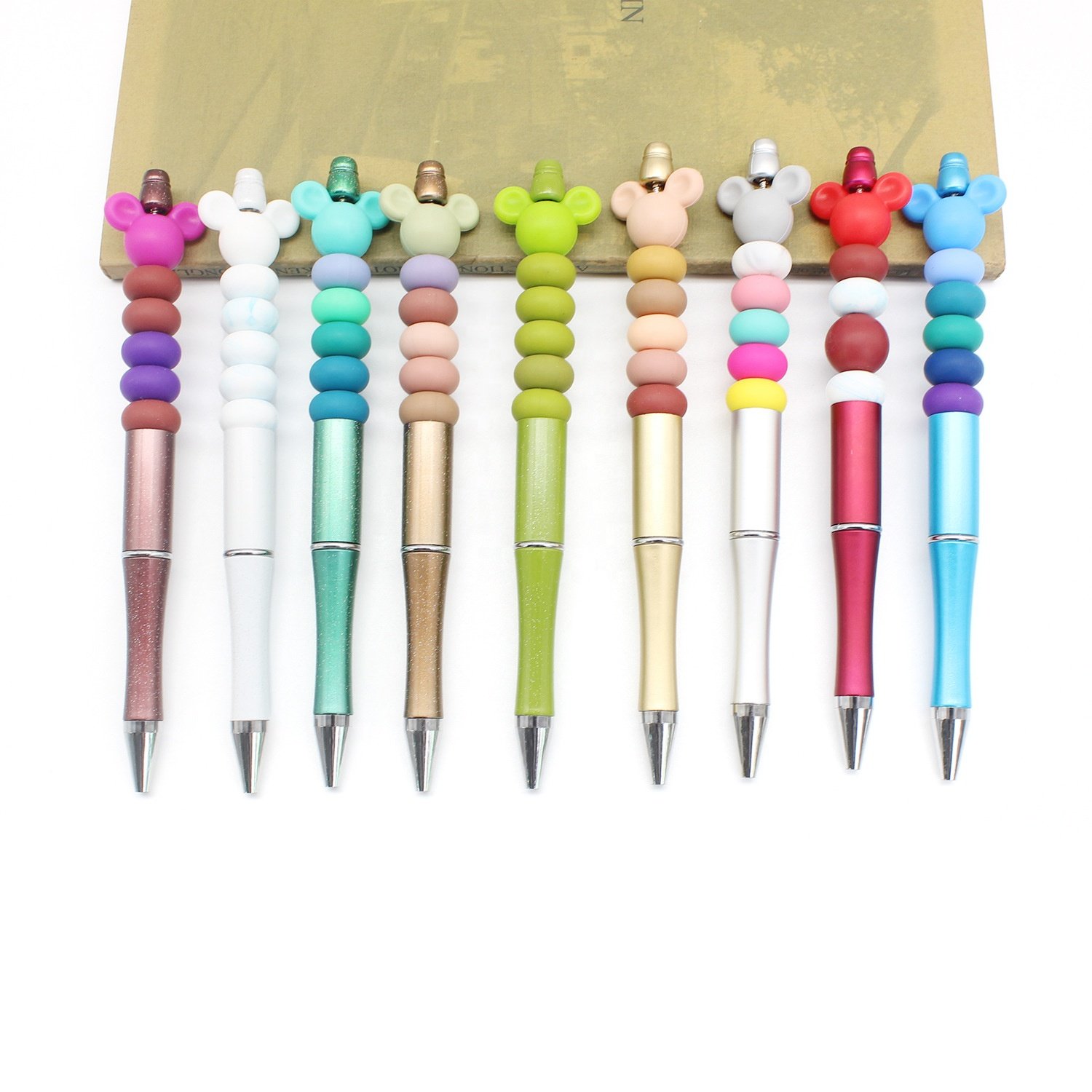 Silicone Beads Pen Beadable Plastic Ballpoint Pen Business Advertising Promotion Gift