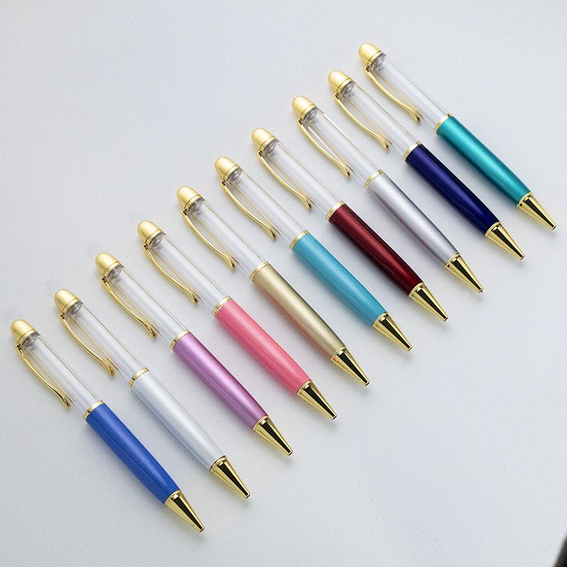 Thick Coarse Fat Empty Tube Ballpoint Pen YiWu Color Rose Gold DIY can filling Glitter Ball Pens With Custom Logo