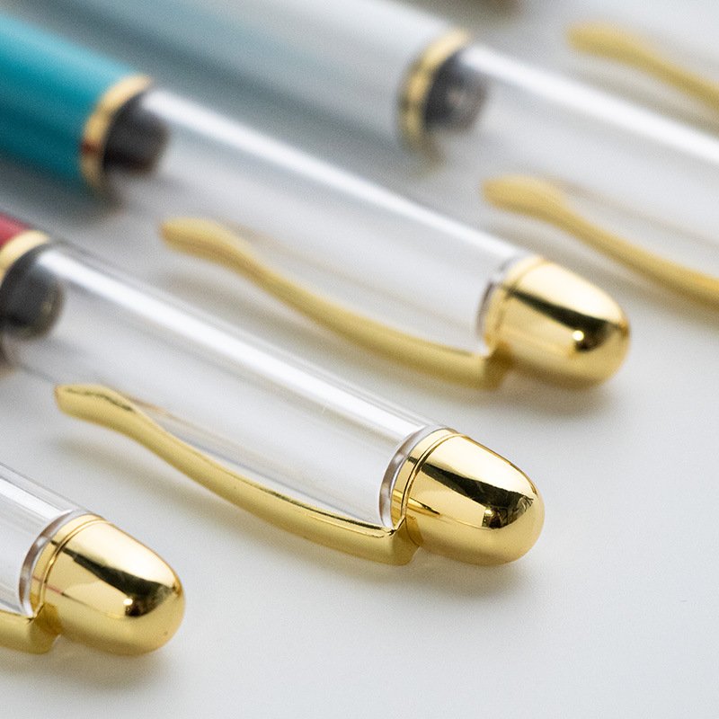 Thick Coarse Fat Empty Tube Ballpoint Pen YiWu Color Rose Gold DIY can filling Glitter Ball Pens With Custom Logo