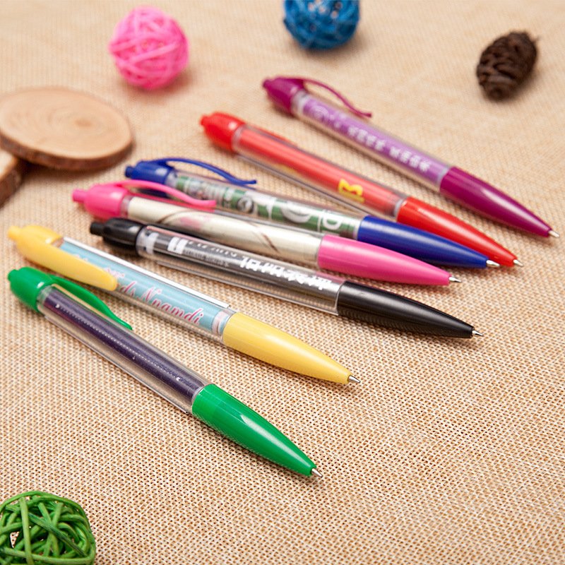 Custom Personalized Branded Promotional ballpoint pen Give Aways White Clear Messager Pulling Banner Ball Pen with custom logo