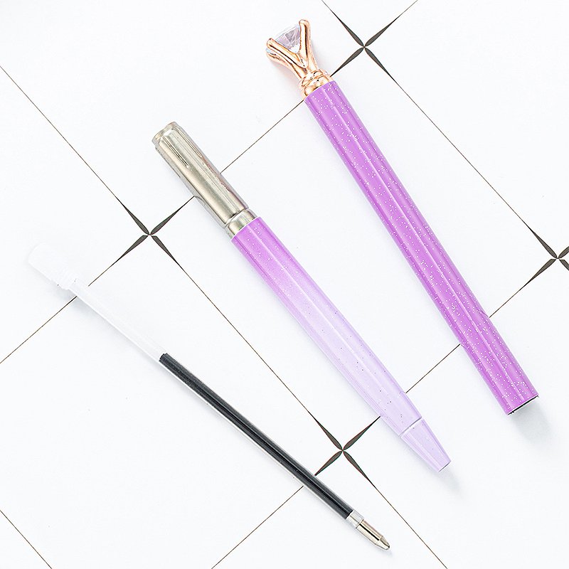 Customized Logo Crystal Crown Style Metal Ballpoint pen Ball Pen With Small Crystal Diamond Pen Luxury