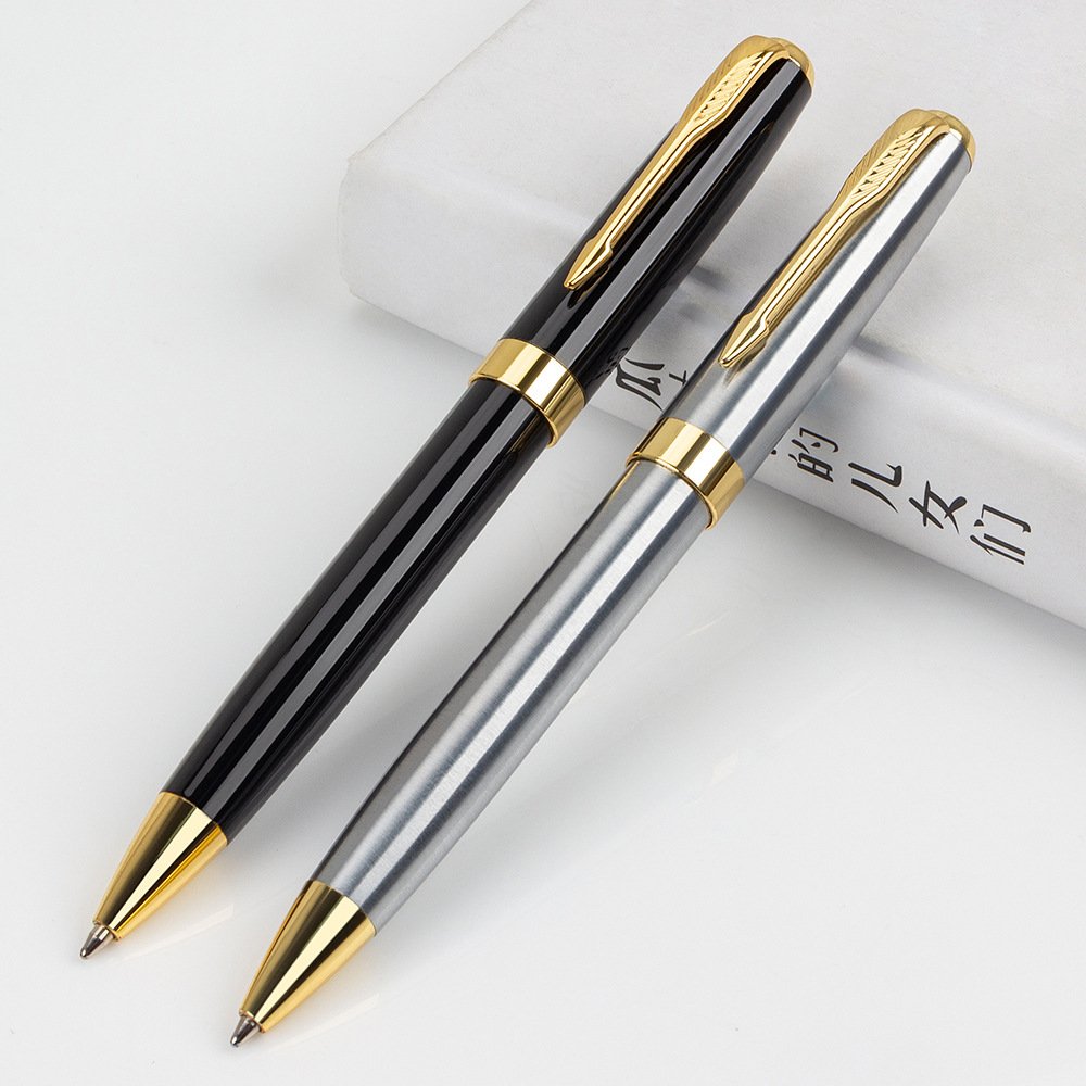 Black Silver Parker Metal Luxury Logo Metal Office & School ballpoint Pen