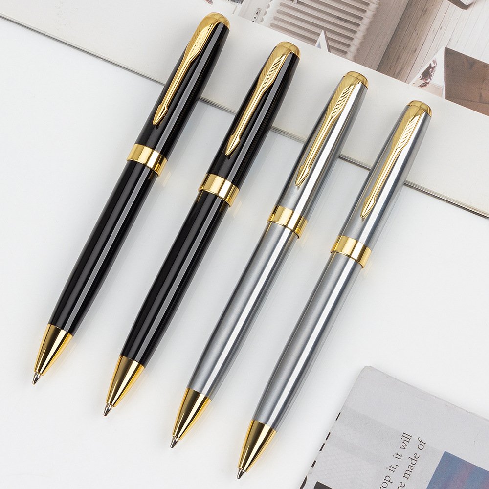 Black Silver Parker Metal Luxury Logo Metal Office & School ballpoint Pen