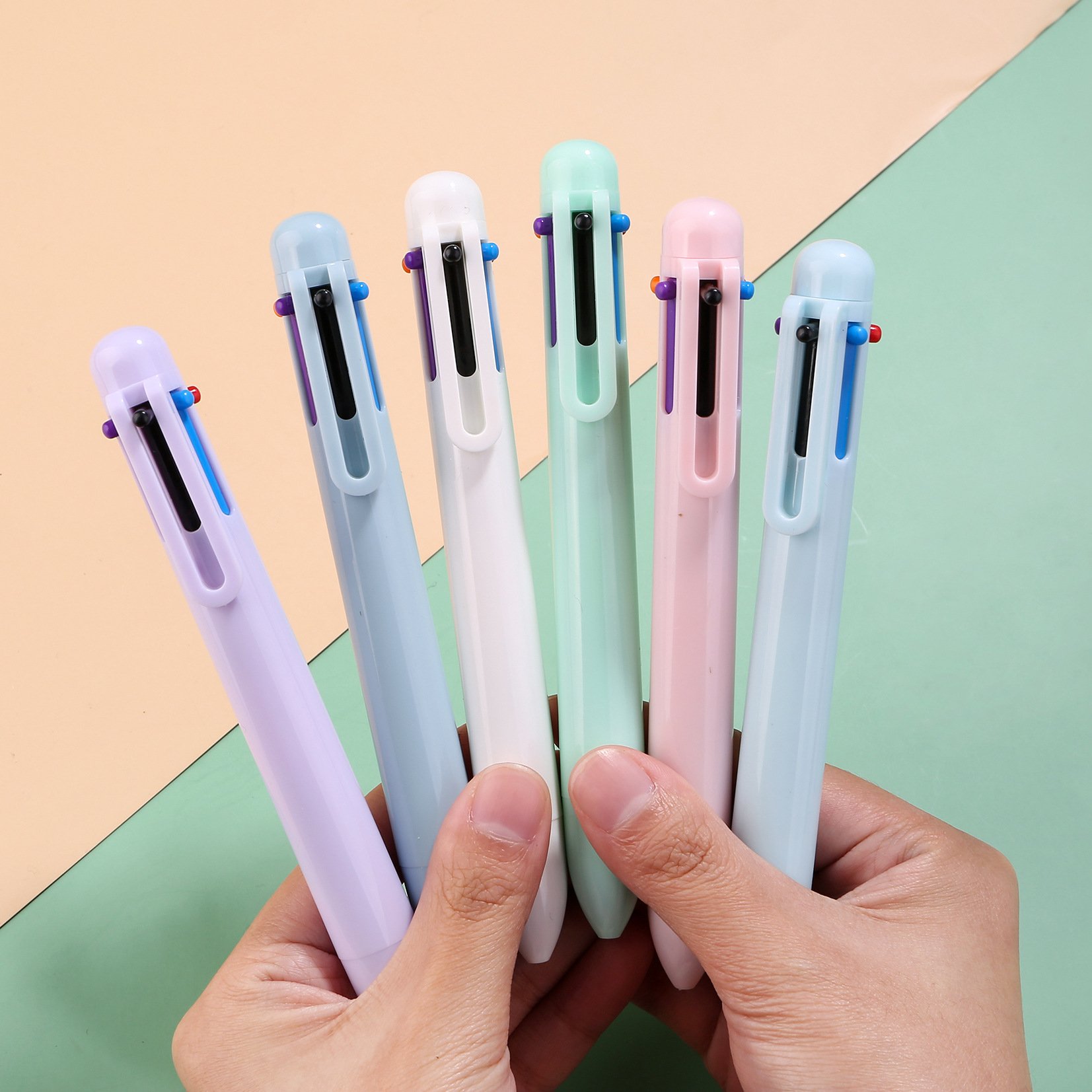 X1011-2 Wholesale Cute Stationery Multicolor Ballpoint Pens Promotion Plastic Gel Pens With Custom Logo School Office Supplies