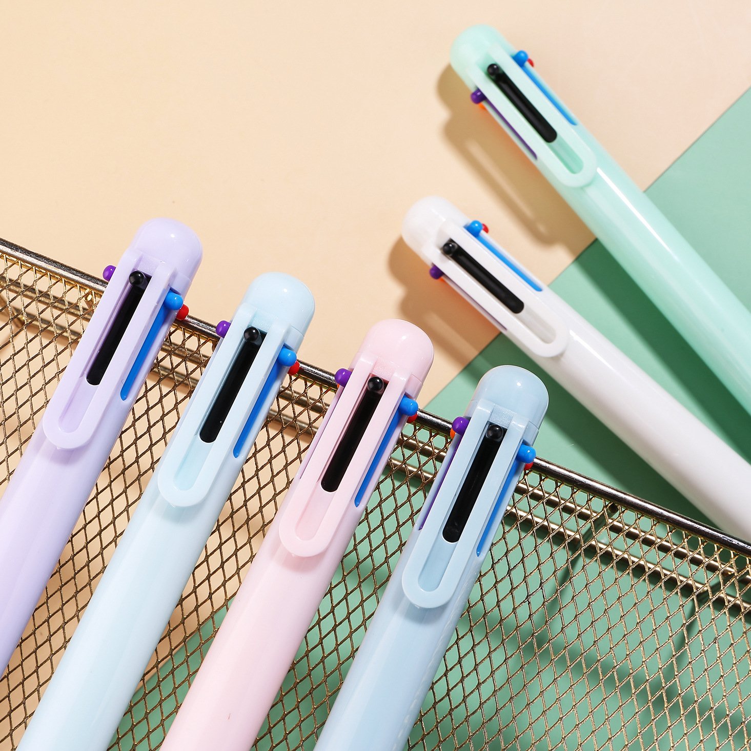 X1011-2 Wholesale Cute Stationery Multicolor Ballpoint Pens Promotion Plastic Gel Pens With Custom Logo School Office Supplies