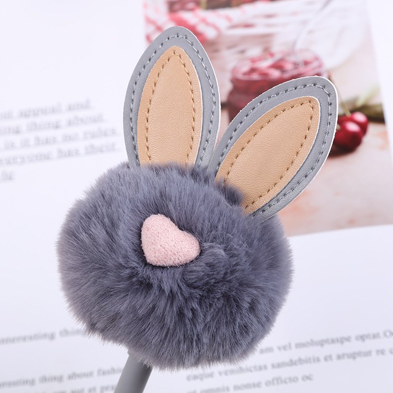 Fluffy Easter Bunny Kawaii Novelty Plastic Ballpoint Pens with Click Action for School Office Gifts and Promotions