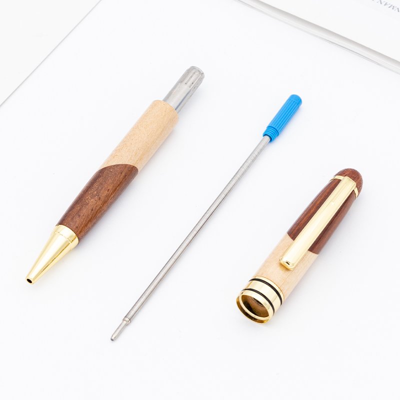 High Quality Luxury Gift Pen Set new model laser Engraved Logo silk print logo Wooden ball Pen set with Wooden Box