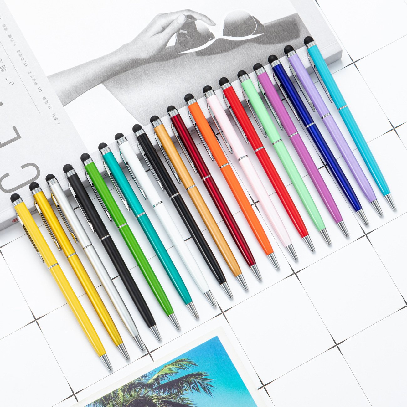 Wholesale Metallic Ball Custom logo Multifunction Stylus Ballpoint Pen Gift Personnalisable New 2 in 1 Metal Touch Pen