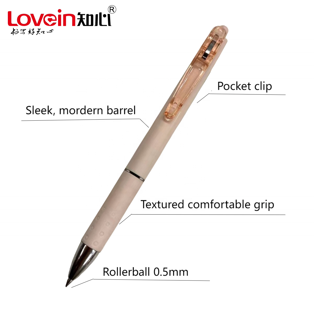 Zhixin Macaron Gel Ballpoint Pens Retractable fine point 0.5mm, RollerBall Gel Pens, K-02 Quick Dry Gel Pens