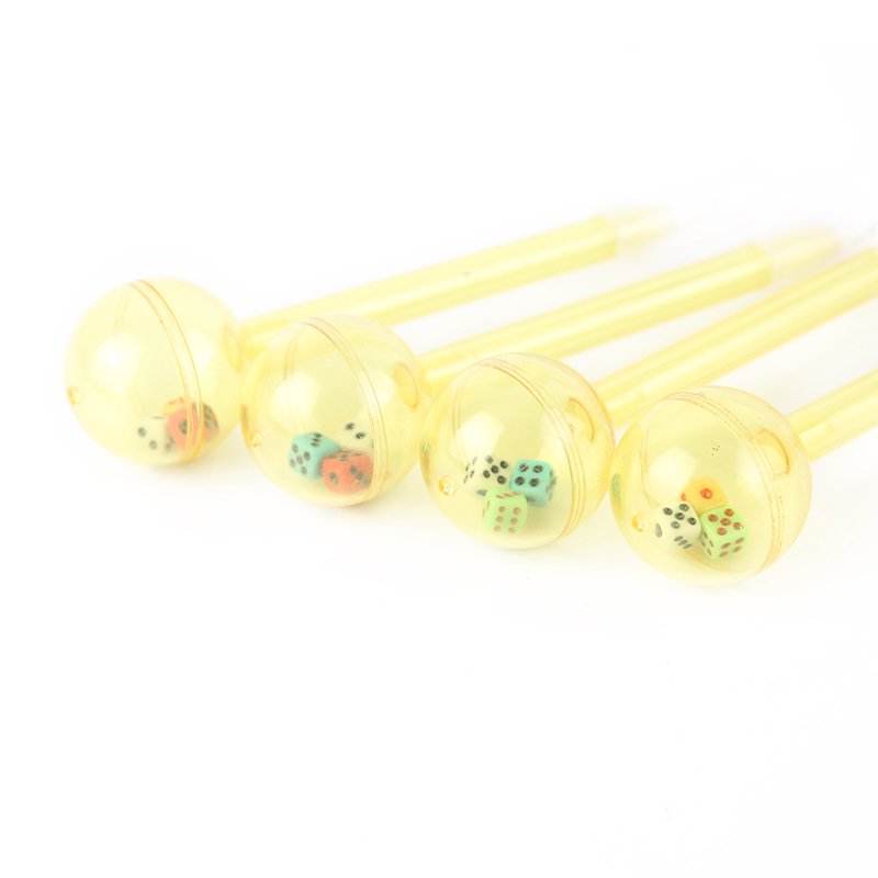 2019 hot sale creative gift dice promotion pompon pen mini Cartoon toy dice ball pen promotional plastic ballpoint pen NO.502