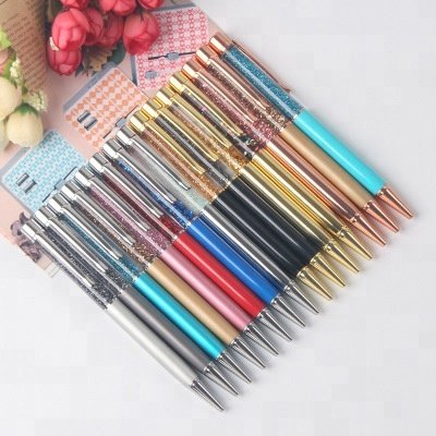 New gold foil into oil metal ballpoint pen floating oil pen factory wholesale customizable logo