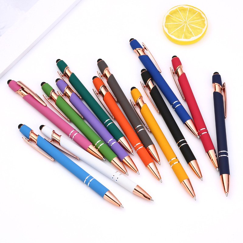 Promotional Gift Ball Pen with Stylus Tip Soft Touch Screen Pen 2 In 1 Custom Logo luxury Metal Ballpoint Pens