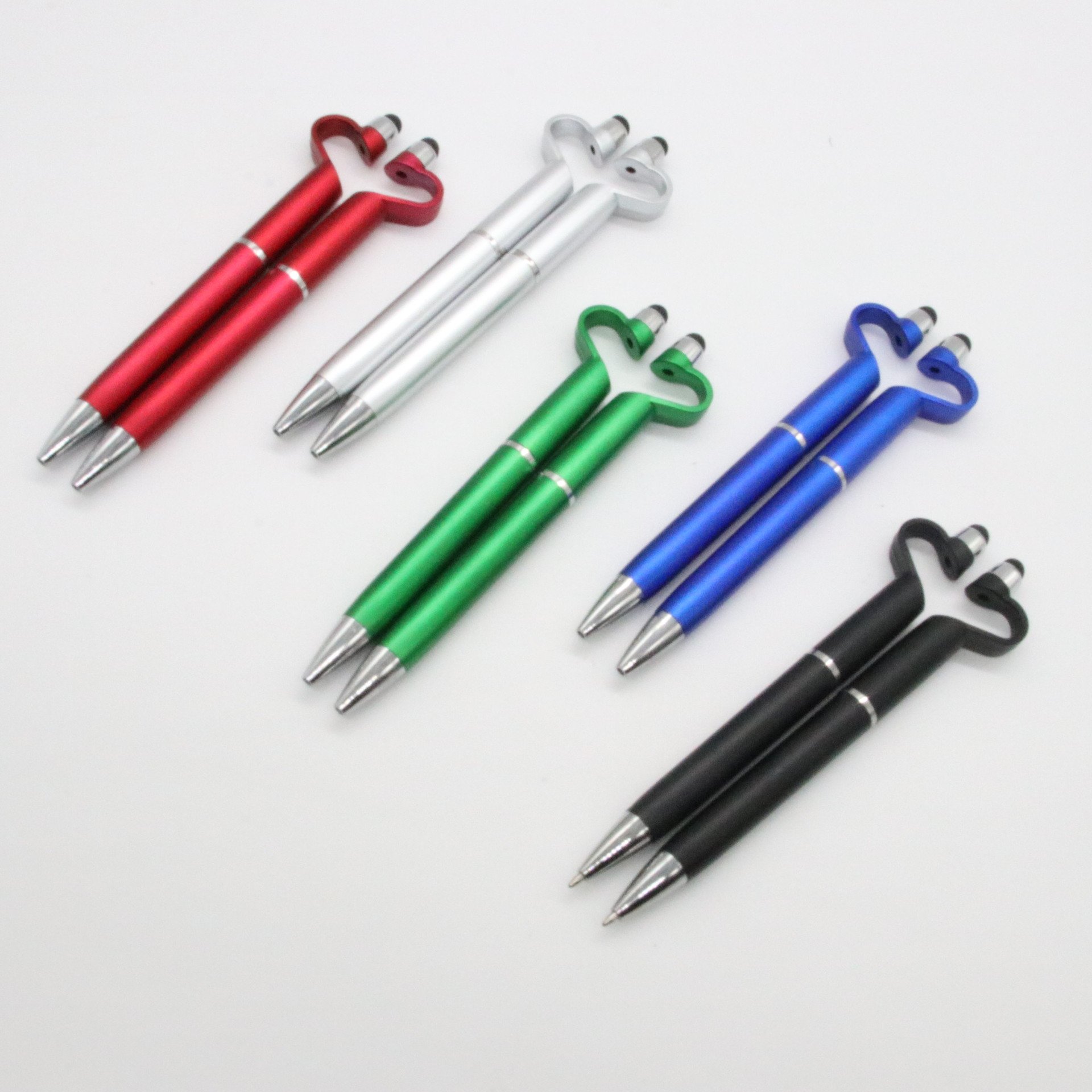 Wholesale Promotion Custom Logo 3 in 1 Stylus Pen Advertising Multifunction Touch Screen Stylus Ballpoint Pen with Phone Holder