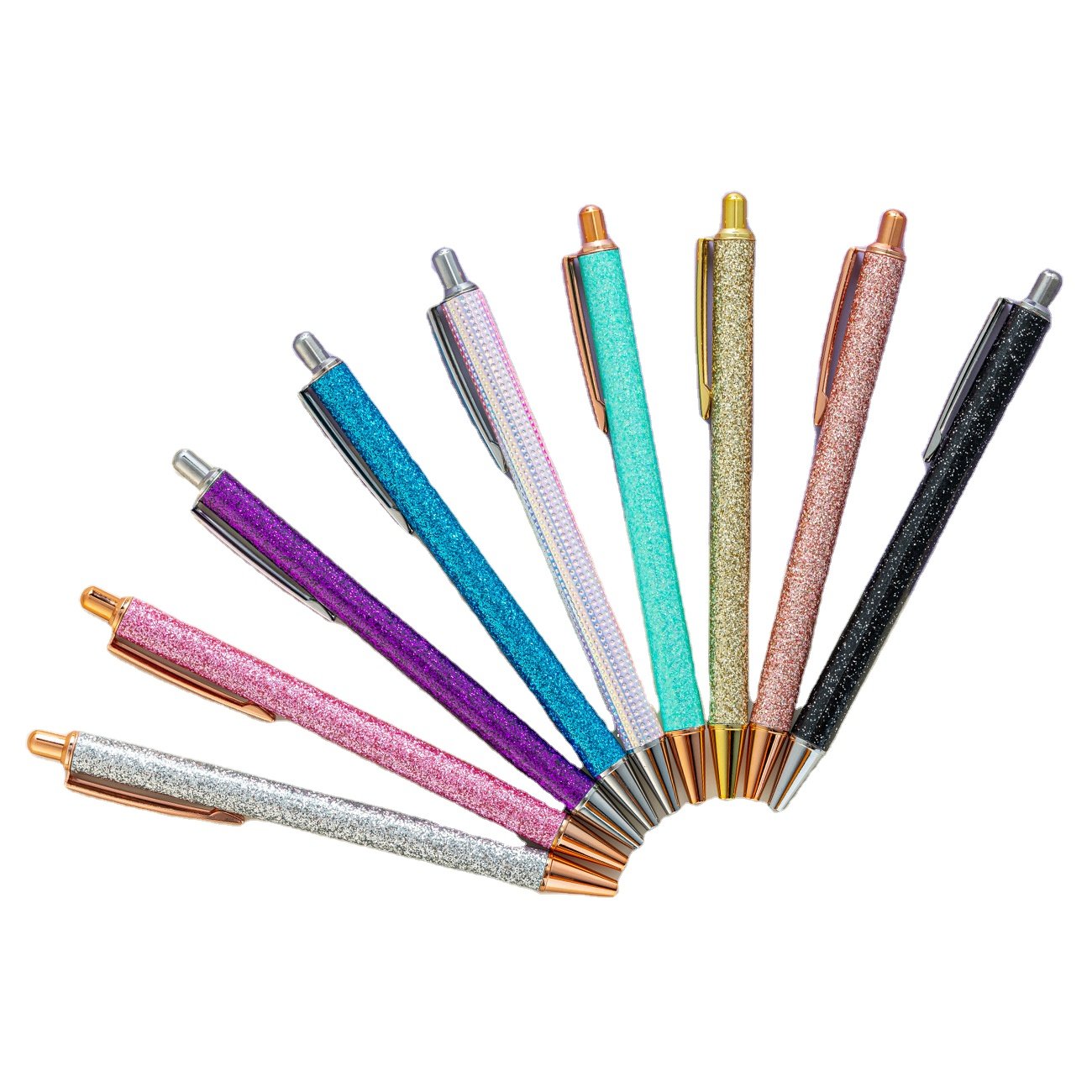 Metal Push Pen Gold Powder Ballpoint Pen Creative Gift Ballpoint Pen Custom Logo