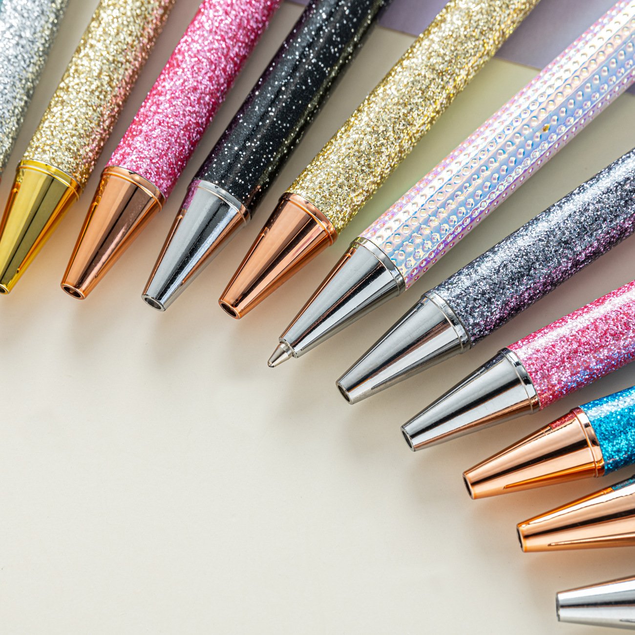 Metal Push Pen Gold Powder Ballpoint Pen Creative Gift Ballpoint Pen Custom Logo