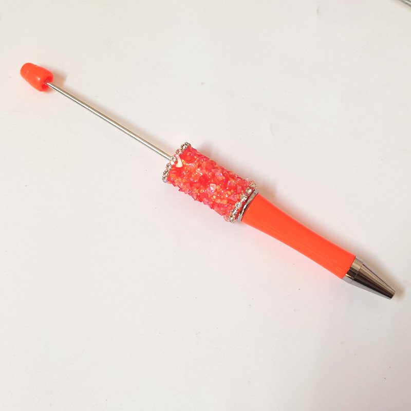 Glitter Diamond Cute Lady Stylist DIY Beadable Ballpen Women Novelty Beading Pen Plastic Custom Girls Ballpoint Pens