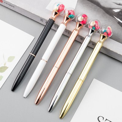 NEW DESIGN INS Novelty Fancy Flower Ballpoint Pen Cute Metal Pen