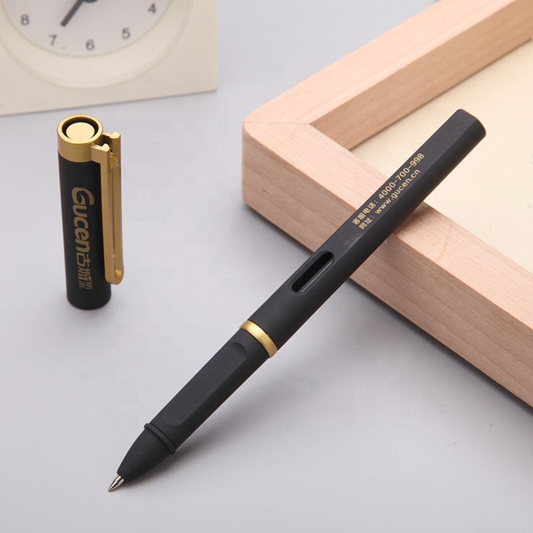 High quality Hot selling luxury gold clip rubber square hotel ball pen with custom logo ballpoint pen stylo promotional pens