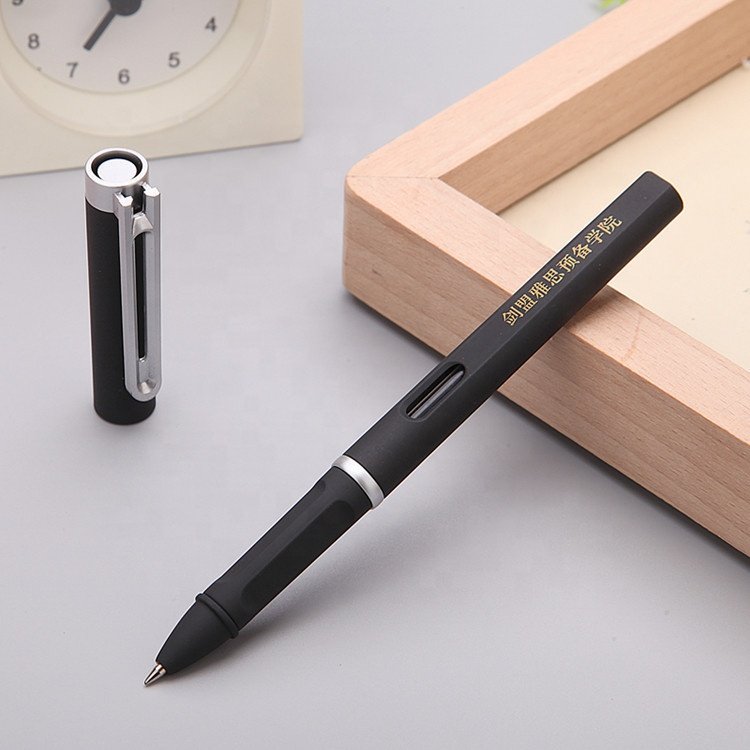 High quality Hot selling luxury gold clip rubber square hotel ball pen with custom logo ballpoint pen stylo promotional pens