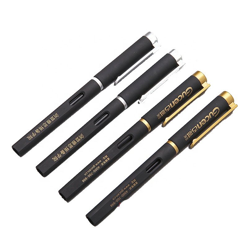 High quality Hot selling luxury gold clip rubber square hotel ball pen with custom logo ballpoint pen stylo promotional pens