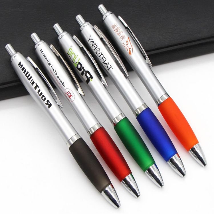 cheap promotional plastic ballpoint pens rubber grip twist advertising Touchscreen stylus pen with customized LOGO