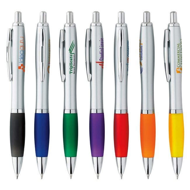 cheap promotional plastic ballpoint pens rubber grip twist advertising Touchscreen stylus pen with customized LOGO