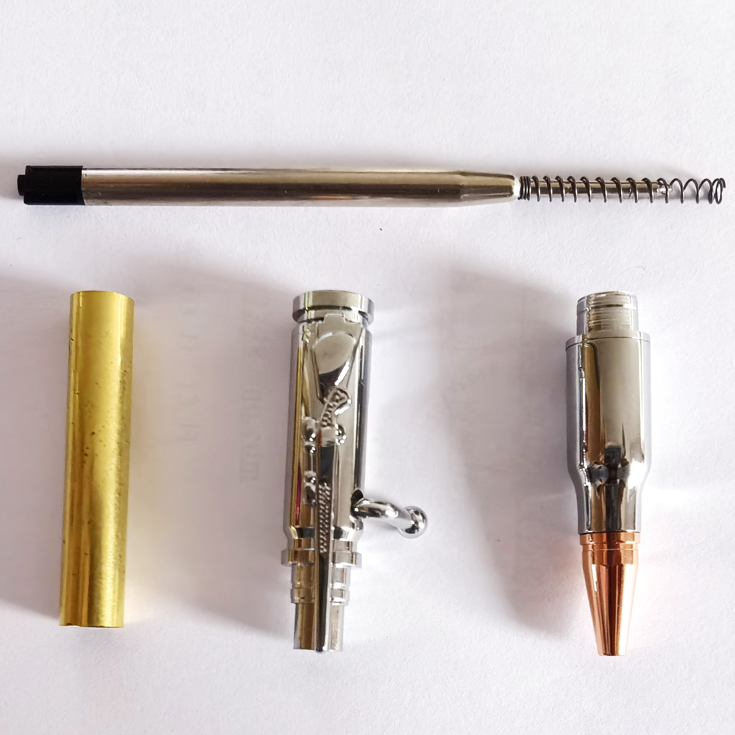 Woodturning Project Kits Ballpoint Pen Kit with Mandrel Pen Turning Supplies for DIY Gun Rifle bolt Pen Kits