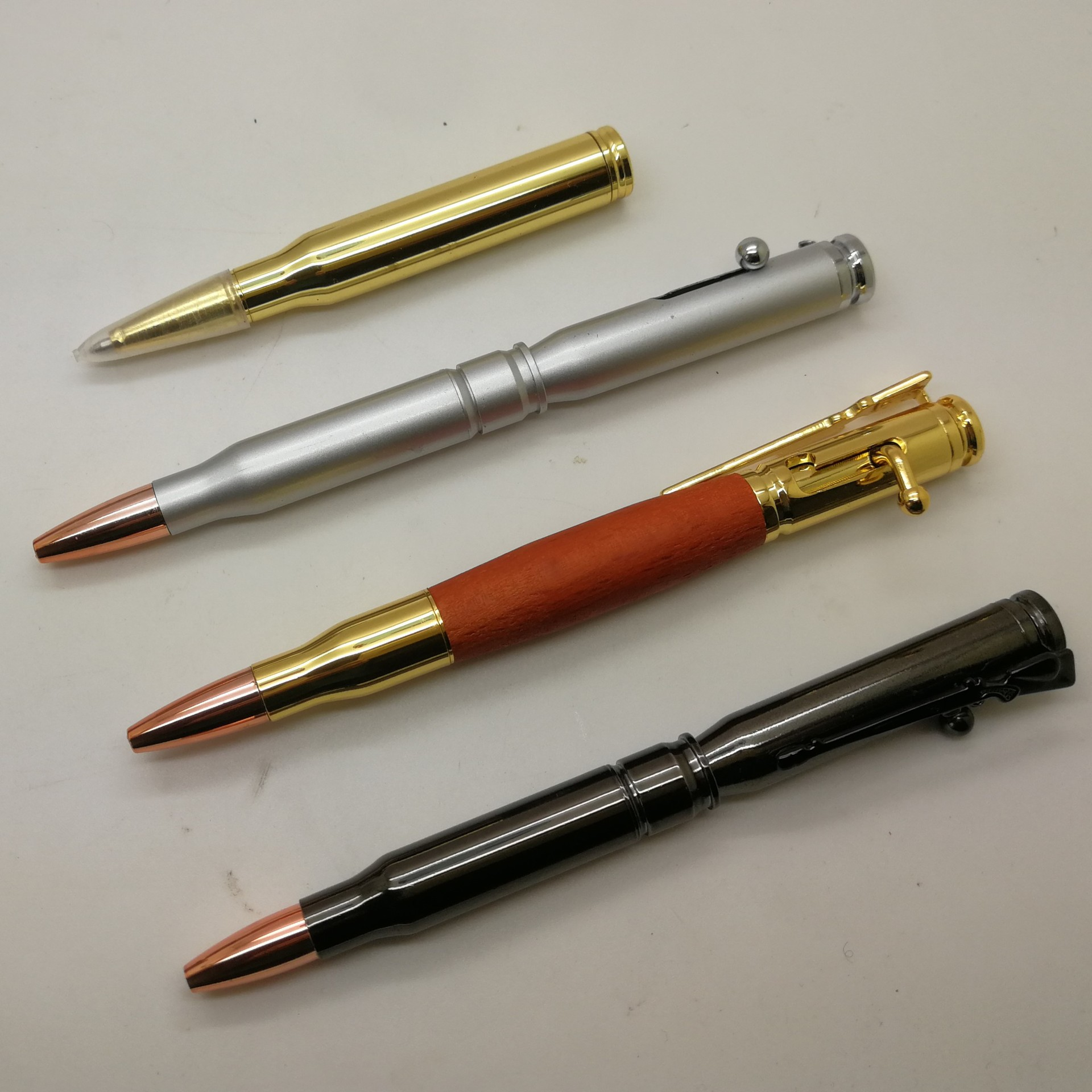 Woodturning Project Kits Ballpoint Pen Kit with Mandrel Pen Turning Supplies for DIY Gun Rifle bolt Pen Kits