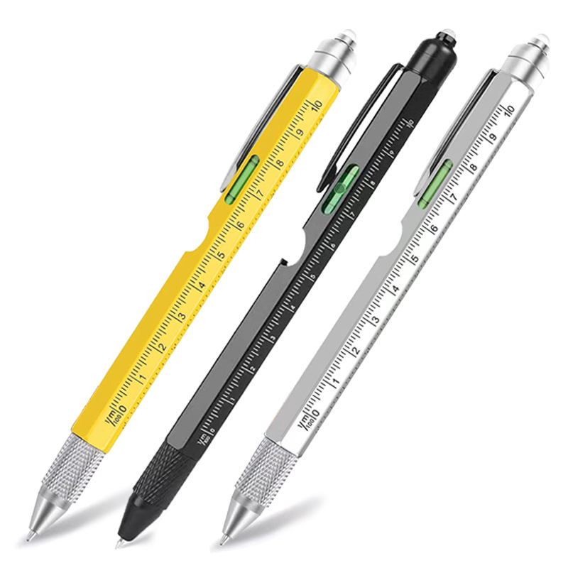 X1028-2 Promotion 9 in 1 Metal Multitool Ballpoint Pen Custom Ball Pen With Bottle Opener Light Stylus Screwdriver Tactical Pen
