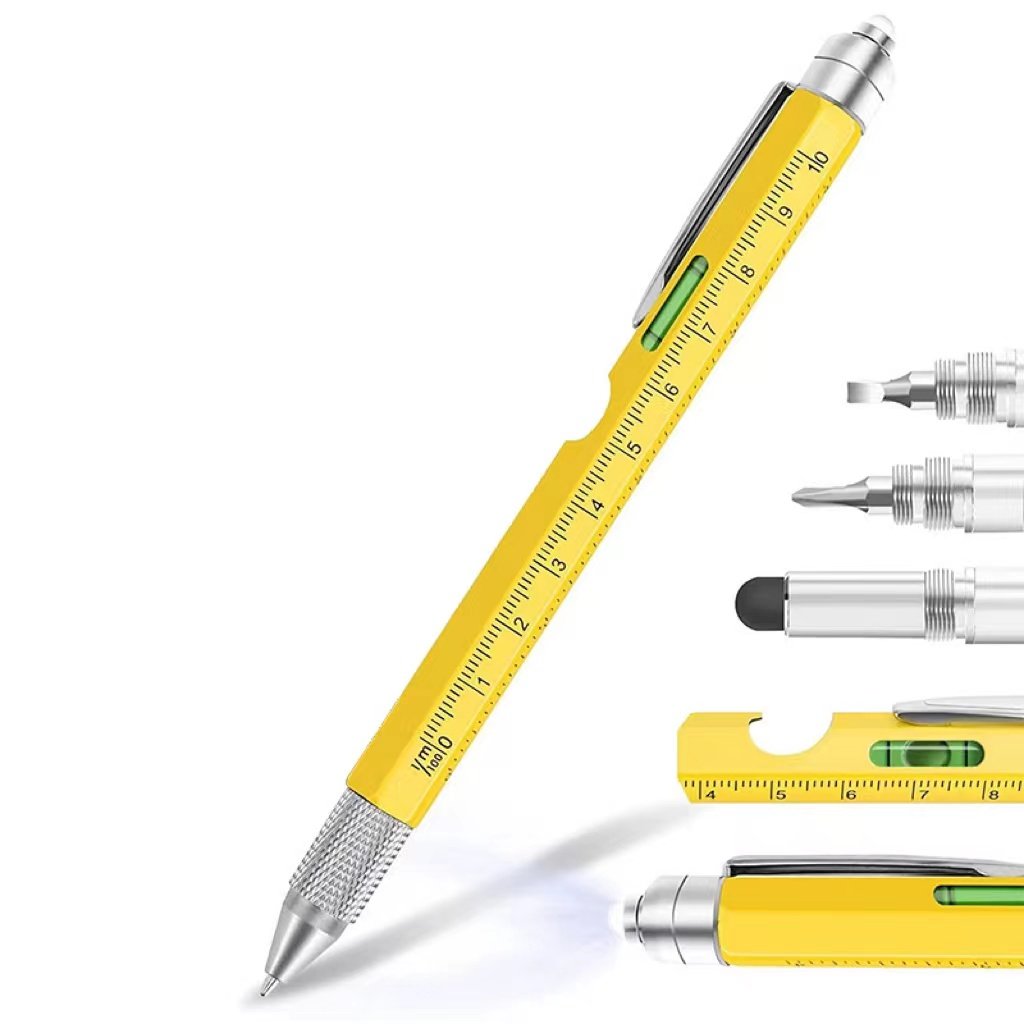 X1028-2 Promotion 9 in 1 Metal Multitool Ballpoint Pen Custom Ball Pen With Bottle Opener Light Stylus Screwdriver Tactical Pen