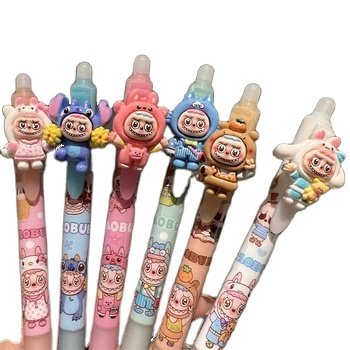 Yubon 36pc/set ins hot kawaii labubu Ballpoint Pen anime cute figure gel pen Monster office school stationery supplies wholesale