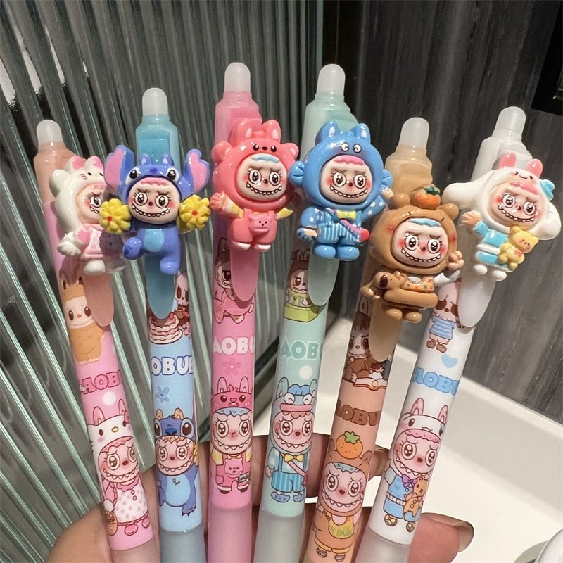 Yubon 36pc/set ins hot kawaii labubu Ballpoint Pen anime cute figure gel pen Monster office school stationery supplies wholesale