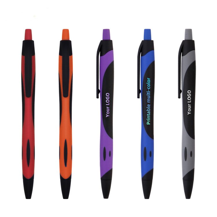 Promotional most affordable plastic click ballpoint pen with customizable insignia