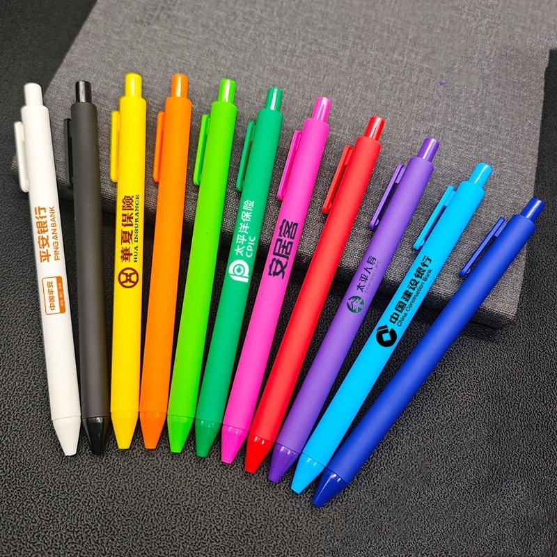 Custom Logo Multicolor Macaron Retractable Ballpoint Pen 1.0mm Writing Width Macaron Gel Ink Pen Plastic Promotional Gift