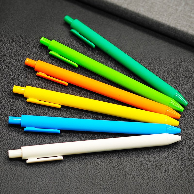 Custom Logo Multicolor Macaron Retractable Ballpoint Pen 1.0mm Writing Width Macaron Gel Ink Pen Plastic Promotional Gift