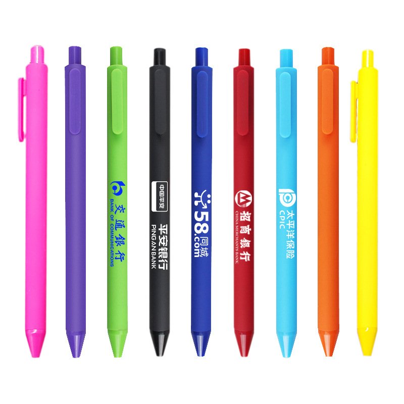Custom Logo Multicolor Macaron Retractable Ballpoint Pen 1.0mm Writing Width Macaron Gel Ink Pen Plastic Promotional Gift