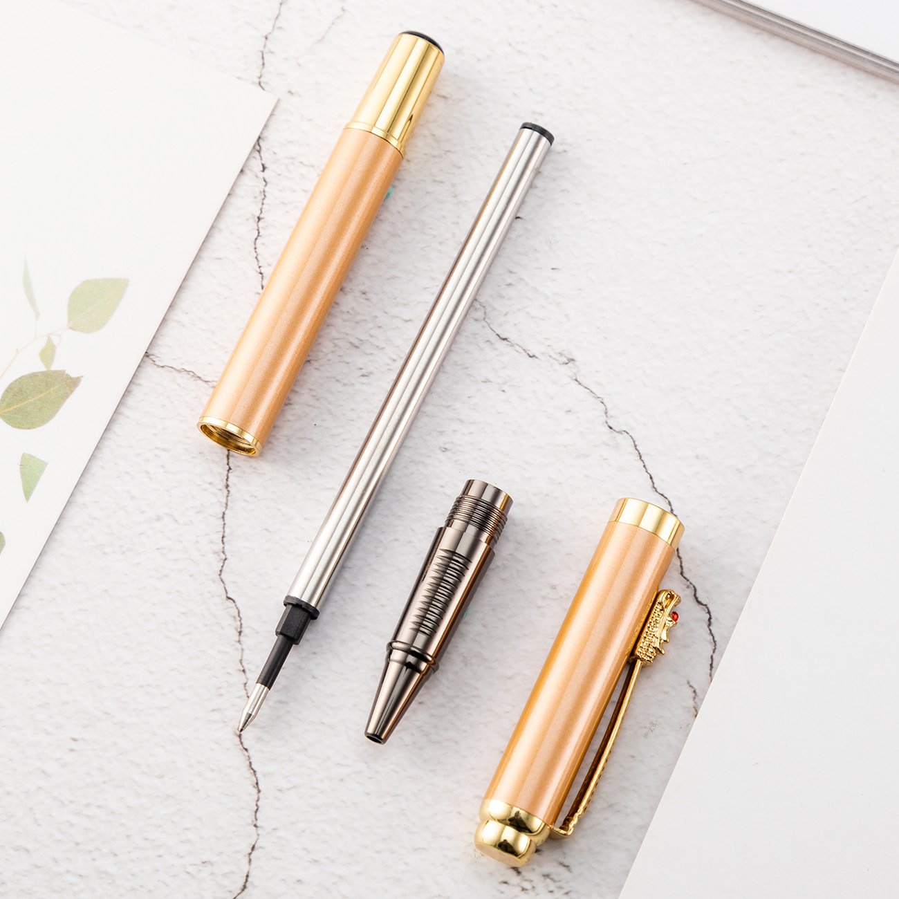 2025 Best Promotional Gift Office Metal Pen Luxury Rollerball Pen Customized Laser Logo Metal Pen