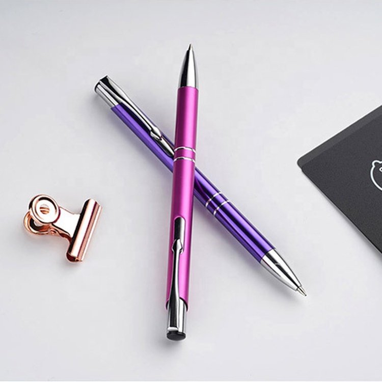 Custom Logo Printed Advertising Metal Ballpoint Pen Metal Penholder Ball Point Gel Ink Promotional Pens
