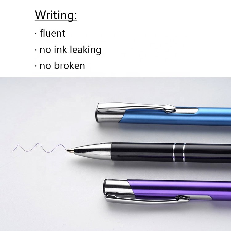 Custom Logo Printed Advertising Metal Ballpoint Pen Metal Penholder Ball Point Gel Ink Promotional Pens