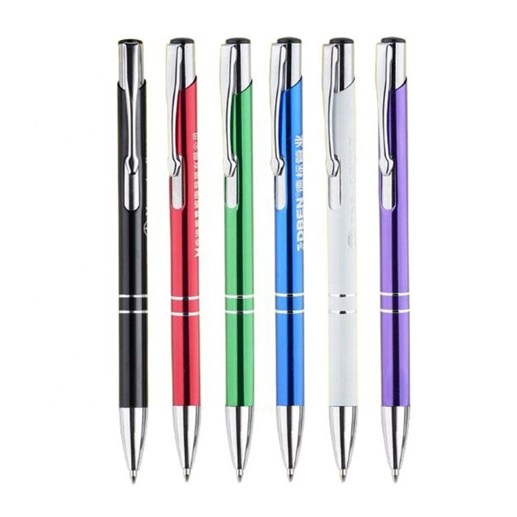 Custom Logo Printed Advertising Metal Ballpoint Pen Metal Penholder Ball Point Gel Ink Promotional Pens