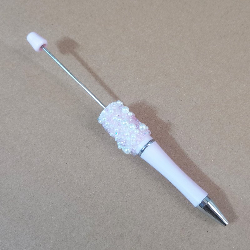 pearl Bling Bling Diamond Hot sell DIY Pearl Rhinestone Beadable Colorful Glitter Ballpoint Pen Bead Gift Pen Wedding Birthday