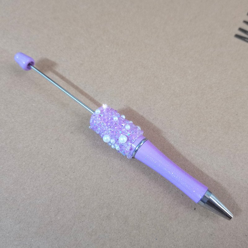pearl Bling Bling Diamond Hot sell DIY Pearl Rhinestone Beadable Colorful Glitter Ballpoint Pen Bead Gift Pen Wedding Birthday