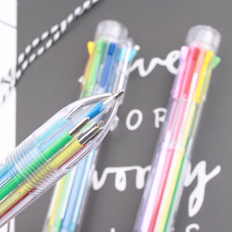 8 Colors Multicolor Pens 8-in-1 Retractable Ballpoint Pens for Office School Supplies Students Children Gift